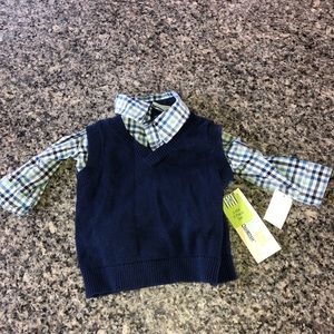 sweater vest/dress shirt 3-6 months